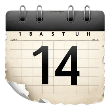 calendario com uma folha de numero 14 sticker