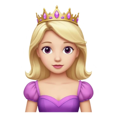 princess with blonde hair and pink and purple dress  sticker