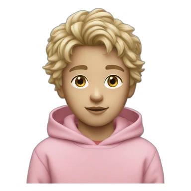 boy fair hair and pink sweatshirt stone island  sticker
