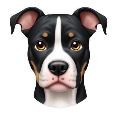 black tri color pitbull with cropped ears sticker