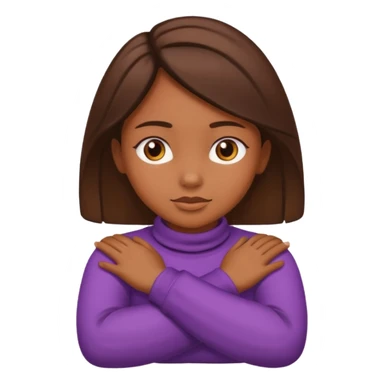 Girl, crossing arms over neck sticker