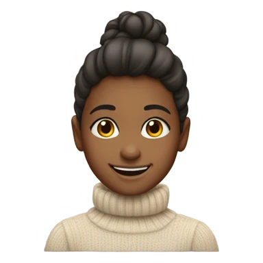 smiling girl in turtleneck sweater sticker