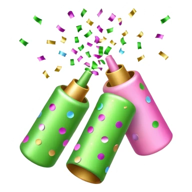 light green and light pink party poppers sticker