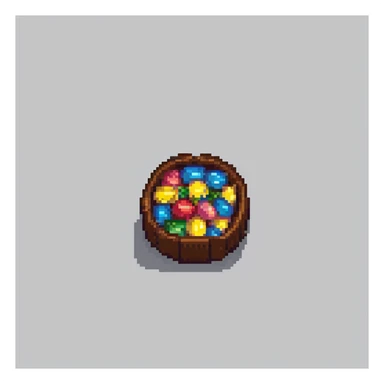 bombones, chocolate candies, pixel art style sticker