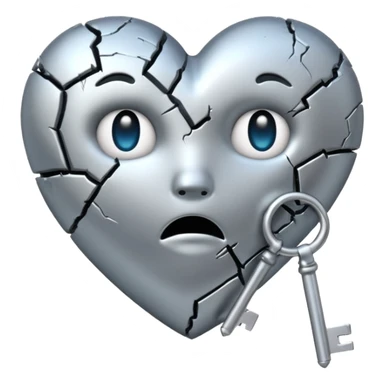 emo heart with night sky and falling keys sticker