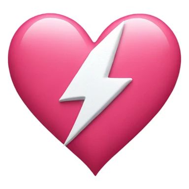 Pink Heart with red and white lightning bolt sticker