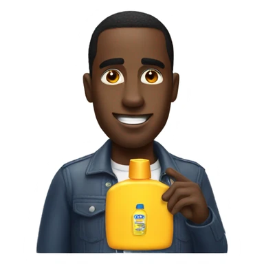 Diddy with bottle of shampoo sticker