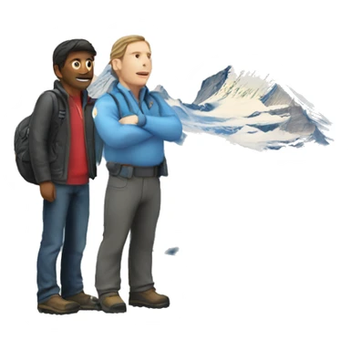 A man standing infront of the matterhorn sticker