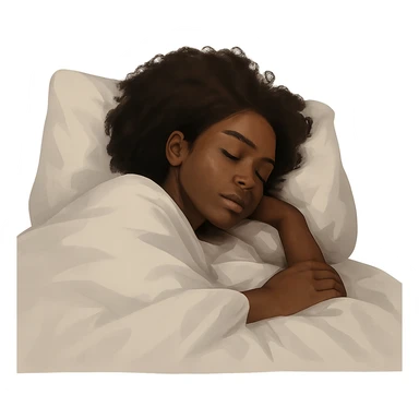 dark skin girl sleeping under covers sticker