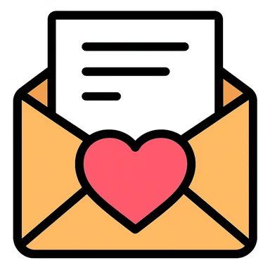 Romantic letter sticker