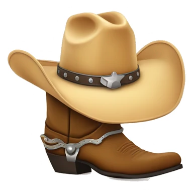 cowboy boot with spurs and a cowboy hat on top sticker