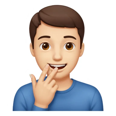 Emoji gêne et content qui mort son ongle sticker