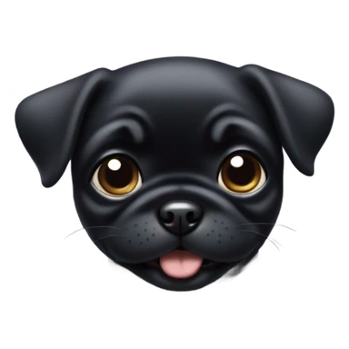 Tiny baby black pug smiling sticker