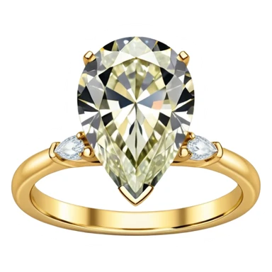 Pear cut engagement ring on a gold diamond band  sticker