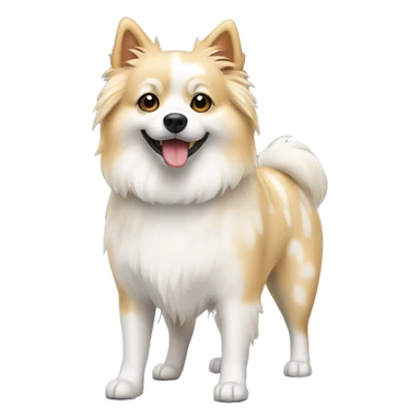 White and blonde spots spitz standing  sticker