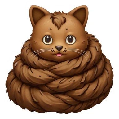 Bottomless bear poop shaped into a cat sticker