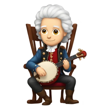 Antonio Vivaldi Red wig older chibi sitting chair banjo sticker
