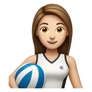 White girl with brown hair playing volleyball  sticker