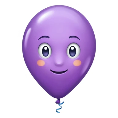 party decor  1 baloon purple sparkling  sticker