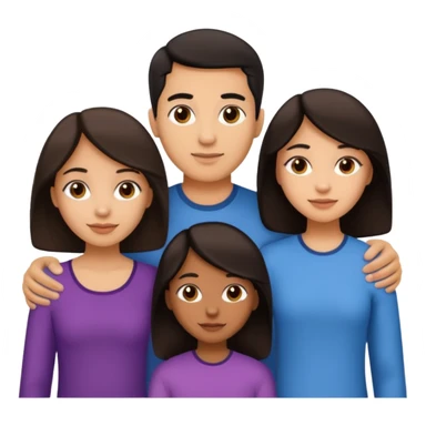 Light skin dark hair, Hispanic family of 6 mom, dad, two 20 yr old daughters, 20 year old son, and 10 year old daughter sticker