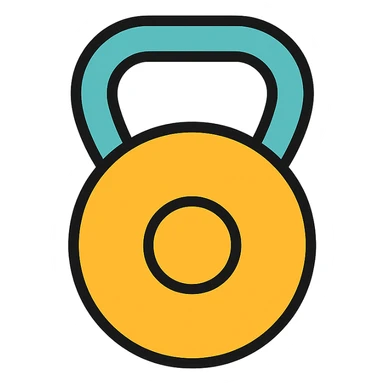 colored kettlebell icon sticker