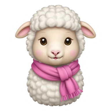 baby sheep with pink scarf sticker