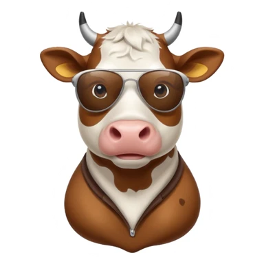 cow with sunglasses sticker