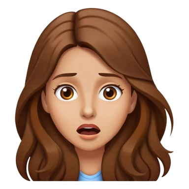 Woman with brown long hair surprised  sticker