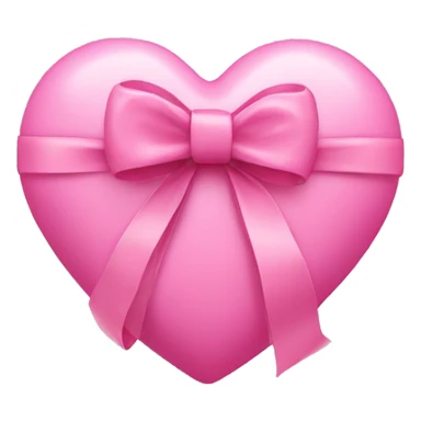 a pink heart wrapped by a bow sticker