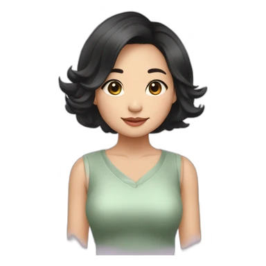 Evelyn Cathy Widjaja - asian black hair girl sticker