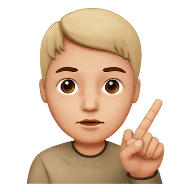 Face raising a finger sticker