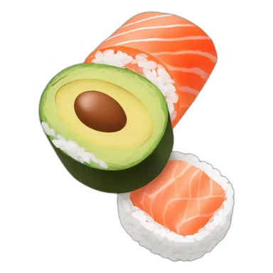 maki roll salmon and avocado sticker