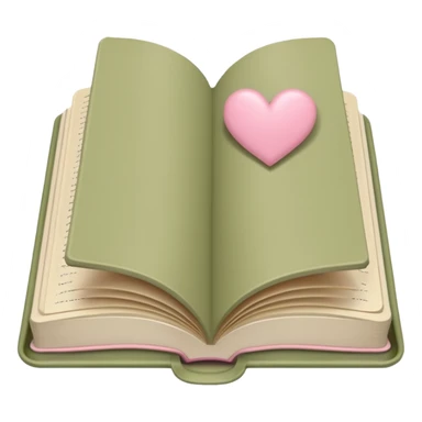 Khaki Open book in a girly style sticker