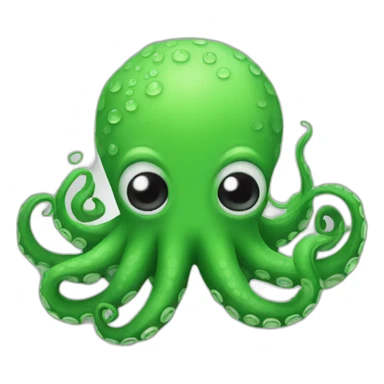 Green octopus sticker
