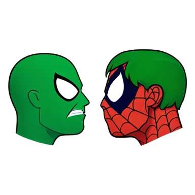 Spiderman kiss hulk sticker