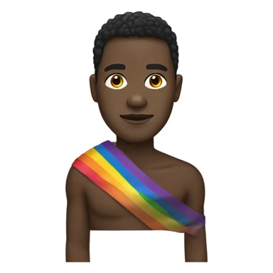 Black man wrapped in a pride flag sticker