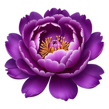 "A blooming purple peony with intricate petal details and soft shading."
 sticker