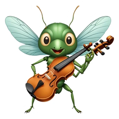 cicada playing violon  sticker