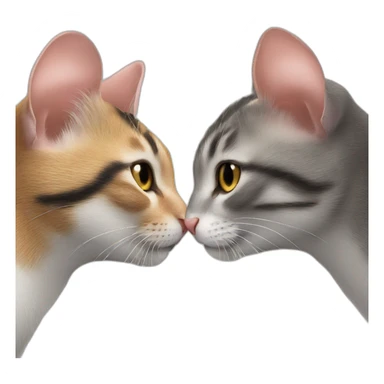 a male mouse kissing a female cat sticker