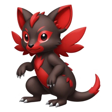 Cute cool black red animal hybrid Fakemon full body sticker