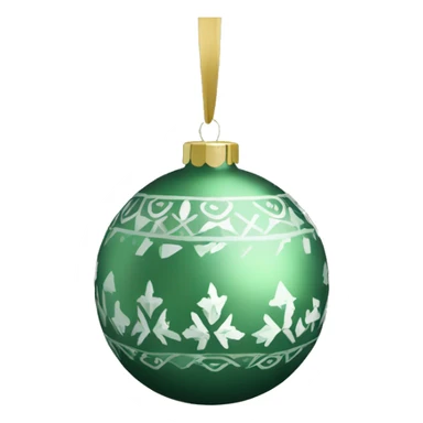 sage green christmas ornament with winter pattern sticker