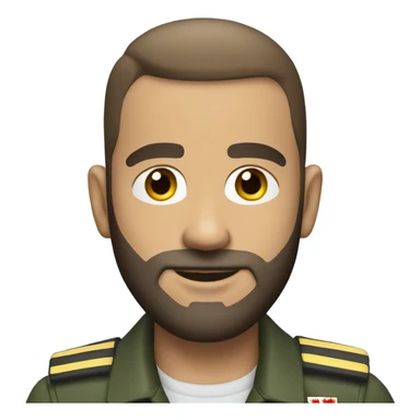 Canadian pilot with buzz cut and a beard sticker