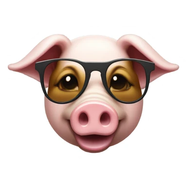 Happy pig cilinder sunglases sticker