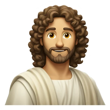 Curly haired Jesus taking a selfie sticker