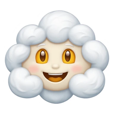 cute big White Cloud, emotion sticker