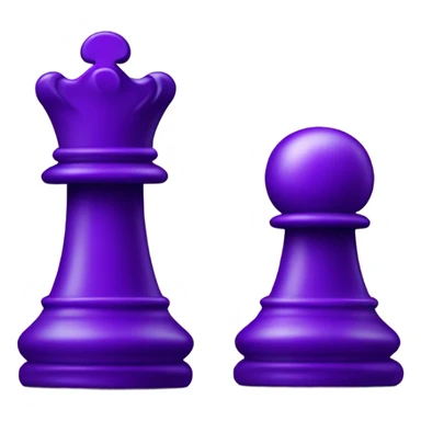 purple chess piece pawn split down the middle with a dark purple  sticker