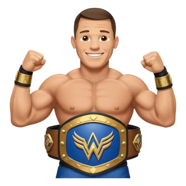 John Cena with wwe championship  sticker