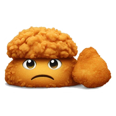Sad face with fried chicken sticker