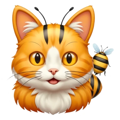 Cat with a bee sticker