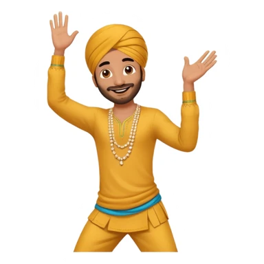 Male Punjabi is dancing on emoji emoji sticker